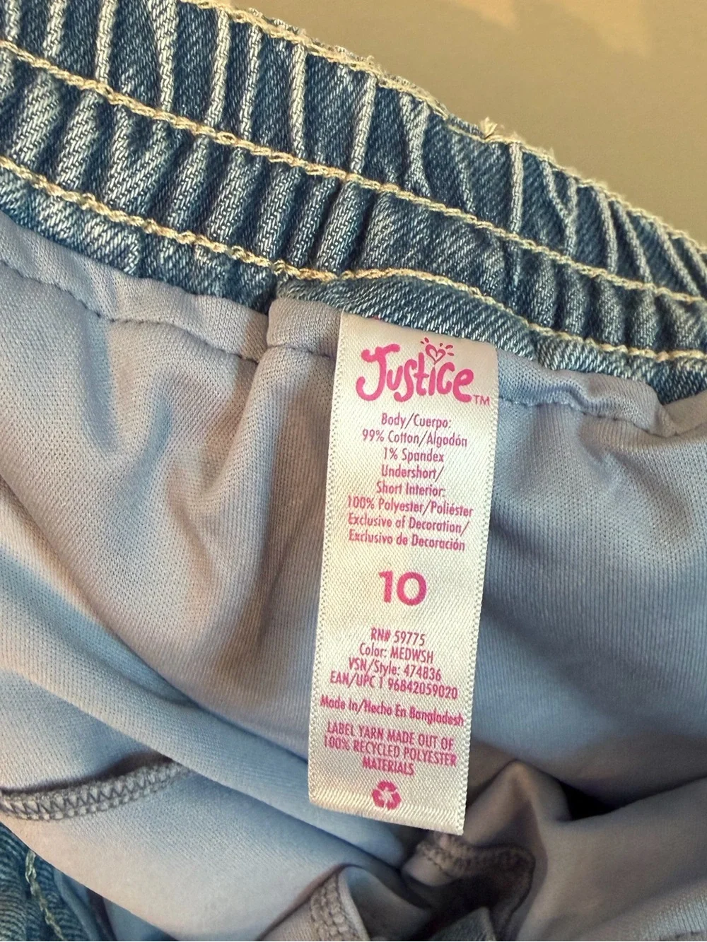 Girls Justice Jean Skort